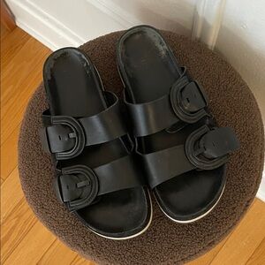 Vince Black Sandals with Buckle Detail